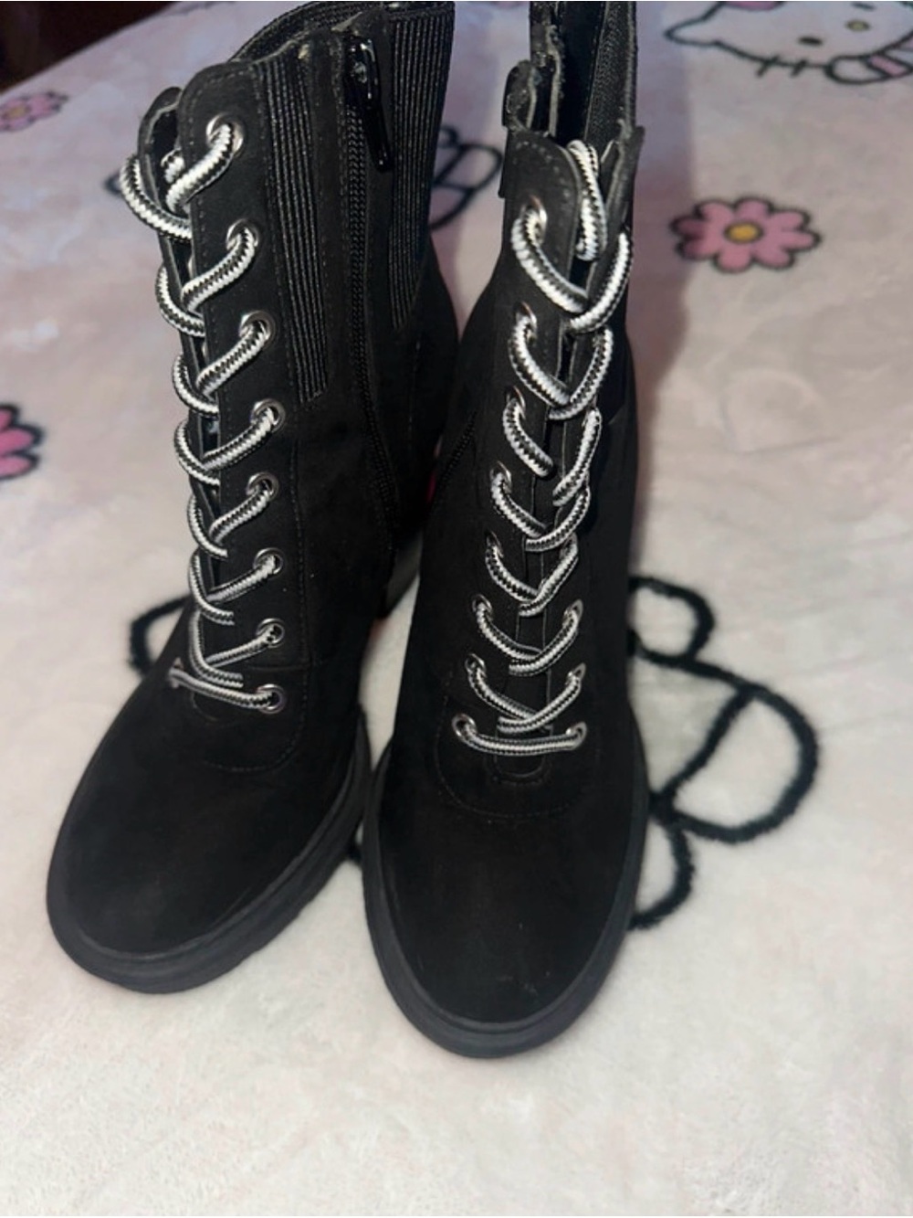 Mix No. 6 Black Lace-Up platform boots